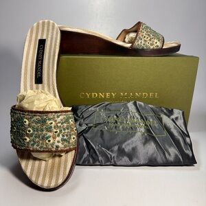 Women's Green Embellished Sandals